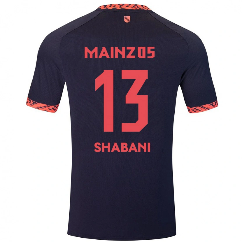 Danxen Bambino Maglia Eniss Shabani #13 Blu Corallo Rosso Kit Gara Away 2024/25 Maglietta