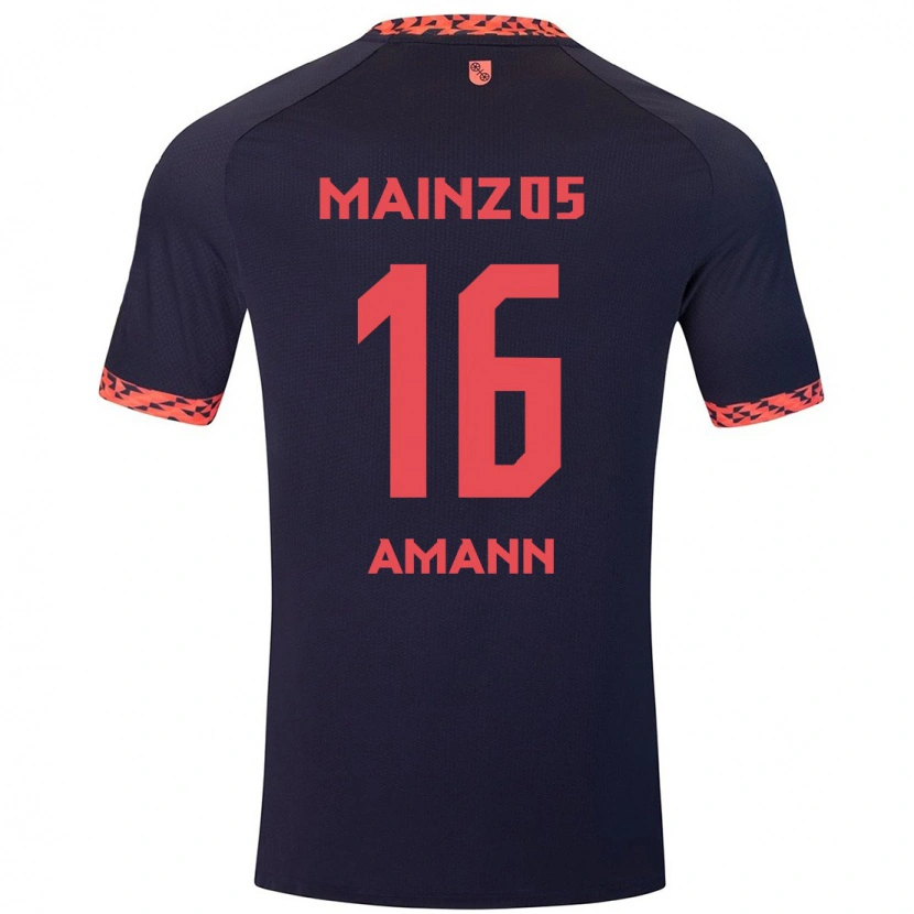 Danxen Bambino Maglia Jason Amann #16 Blu Corallo Rosso Kit Gara Away 2024/25 Maglietta