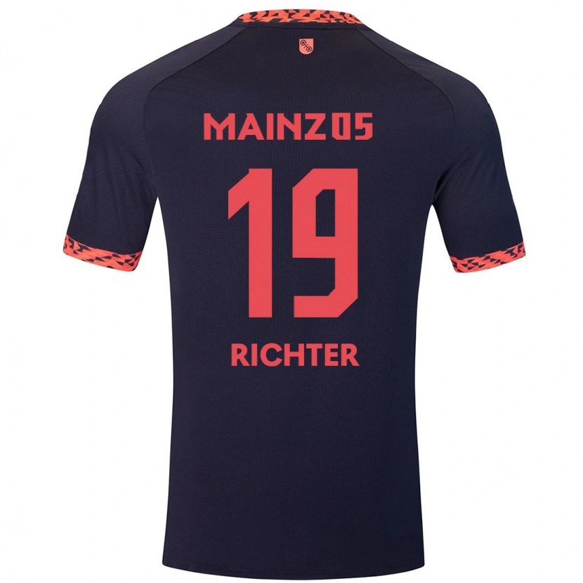 Danxen Bambino Maglia Marc Richter #19 Blu Corallo Rosso Kit Gara Away 2024/25 Maglietta