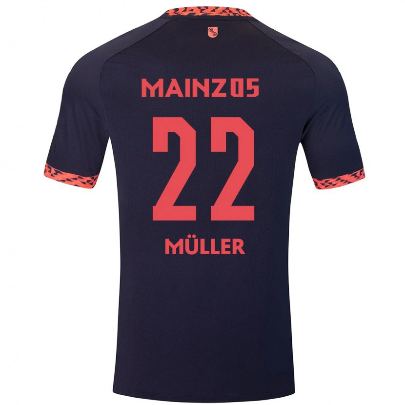Danxen Bambino Maglia Tim Müller #22 Blu Corallo Rosso Kit Gara Away 2024/25 Maglietta