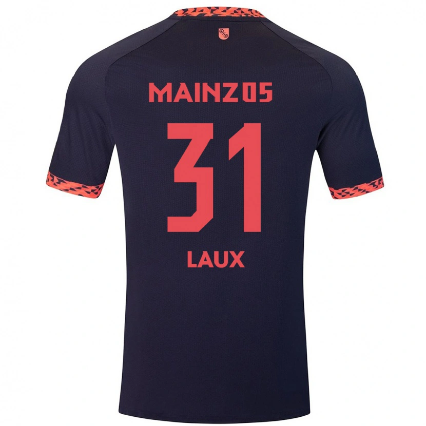 Danxen Bambino Maglia Lucas Laux #31 Blu Corallo Rosso Kit Gara Away 2024/25 Maglietta
