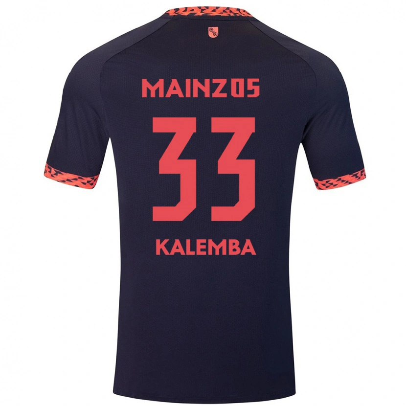 Danxen Bambino Maglia Marcel Kalemba #33 Blu Corallo Rosso Kit Gara Away 2024/25 Maglietta