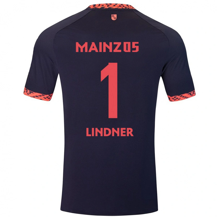 Danxen Bambino Maglia Sophie Lindner #1 Blu Corallo Rosso Kit Gara Away 2024/25 Maglietta