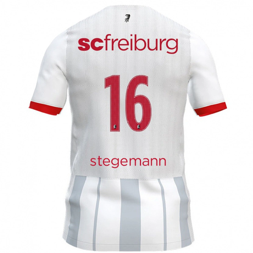Danxen Bambino Maglia Greta Stegemann #16 Bianco Grigio Kit Gara Away 2024/25 Maglietta