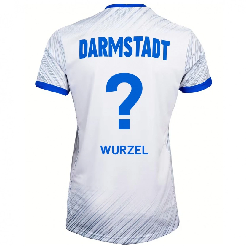 Danxen Bambino Maglia Elias Wurzel #0 Bianco Blu Kit Gara Away 2024/25 Maglietta