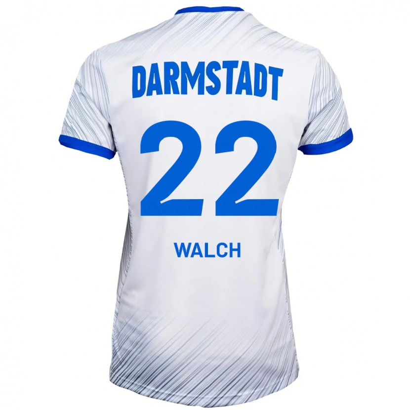 Danxen Bambino Maglia Leon Walch #22 Bianco Blu Kit Gara Away 2024/25 Maglietta