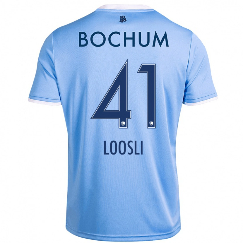 Danxen Bambino Maglia Noah Loosli #41 Azzurro Cielo Kit Gara Away 2024/25 Maglietta