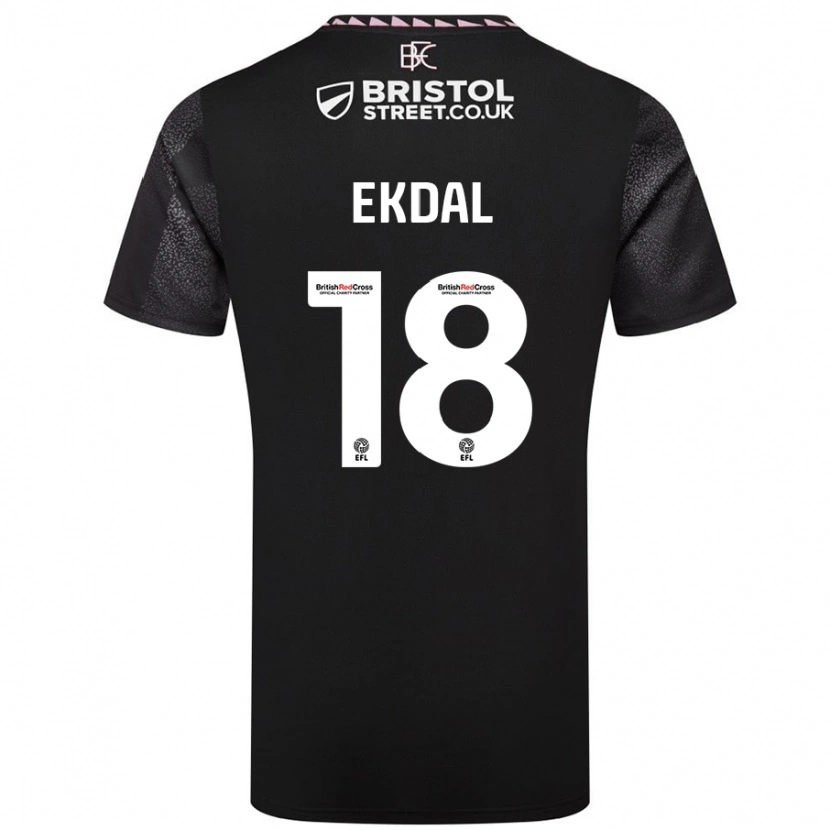 Danxen Bambino Maglia Hjalmar Ekdal #18 Nero Kit Gara Away 2024/25 Maglietta