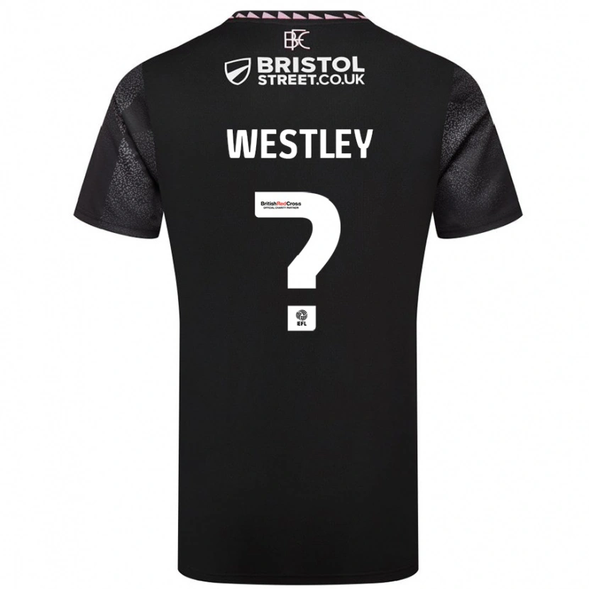 Danxen Bambino Maglia Joe Westley #0 Nero Kit Gara Away 2024/25 Maglietta