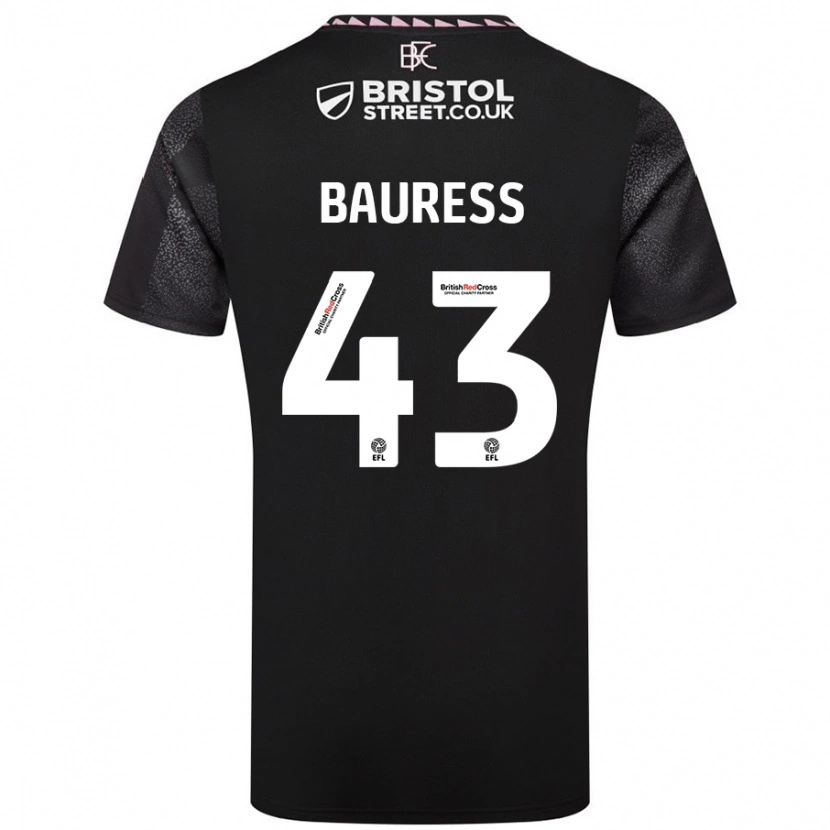Danxen Bambino Maglia Joe Bauress #43 Nero Kit Gara Away 2024/25 Maglietta