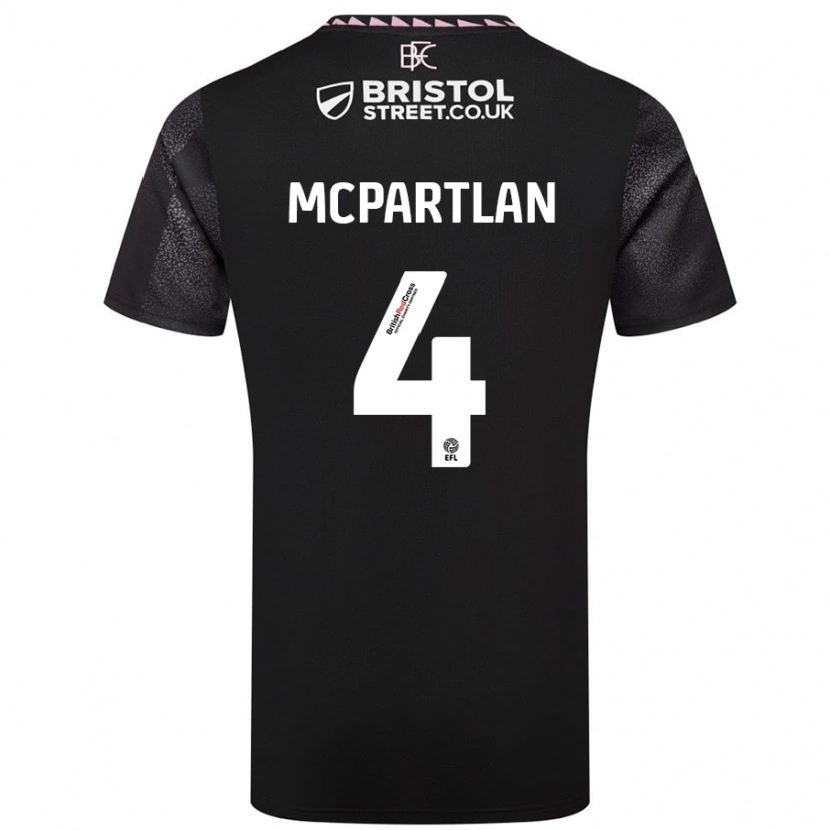 Danxen Bambino Maglia Brenna Mcpartlan #4 Nero Kit Gara Away 2024/25 Maglietta