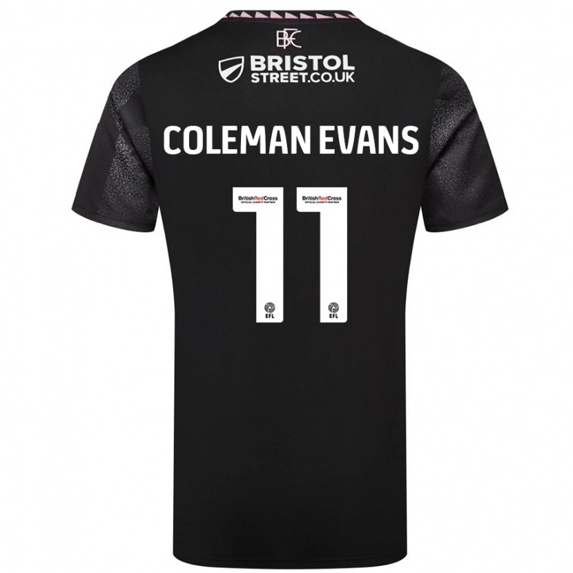 Danxen Bambino Maglia Amaya Coleman-Evans #11 Nero Kit Gara Away 2024/25 Maglietta