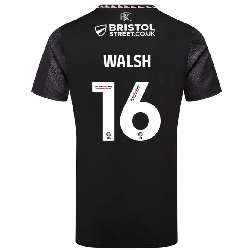 Danxen Bambino Maglia Lucy Walsh #16 Nero Kit Gara Away 2024/25 Maglietta