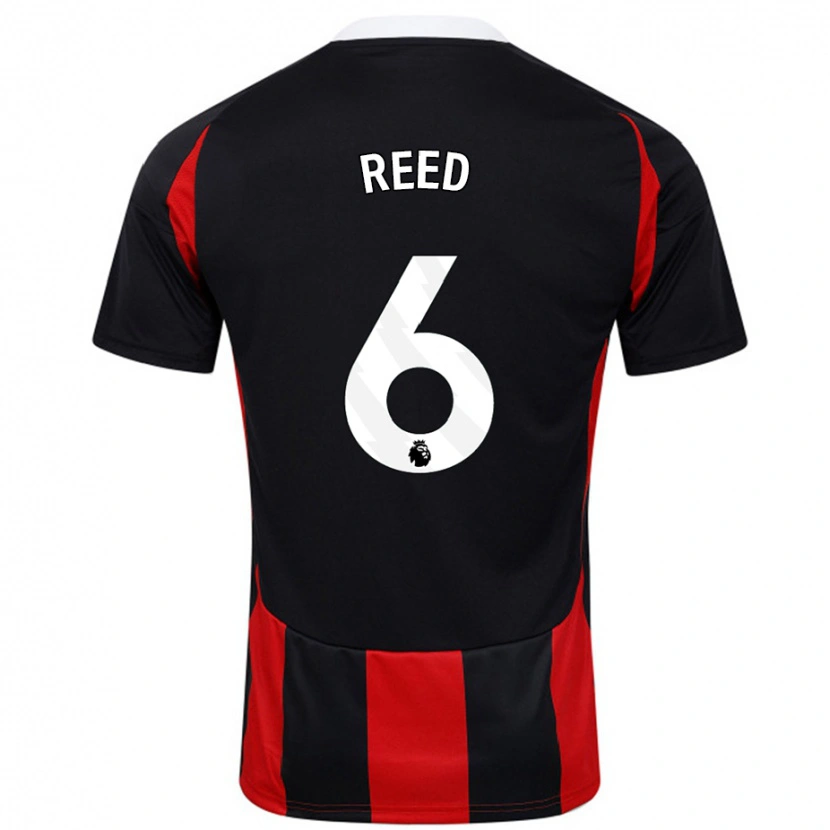 Danxen Bambino Maglia Harrison Reed #6 Nero Rosso Kit Gara Away 2024/25 Maglietta