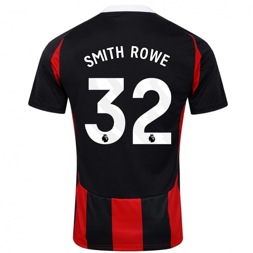 Danxen Bambino Maglia Emile Smith Rowe #32 Nero Rosso Kit Gara Away 2024/25 Maglietta