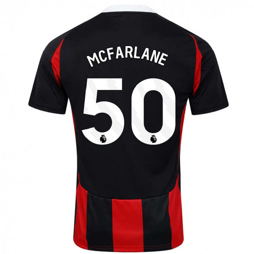 Danxen Bambino Maglia Callum Mcfarlane #50 Nero Rosso Kit Gara Away 2024/25 Maglietta