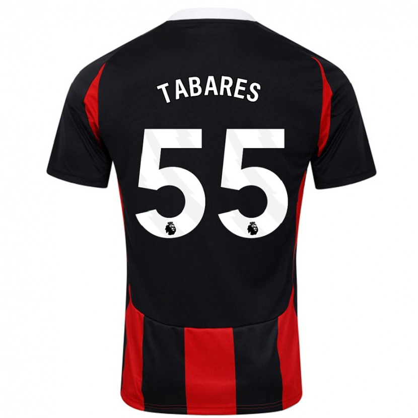 Danxen Bambino Maglia Samuel Tabares #55 Nero Rosso Kit Gara Away 2024/25 Maglietta