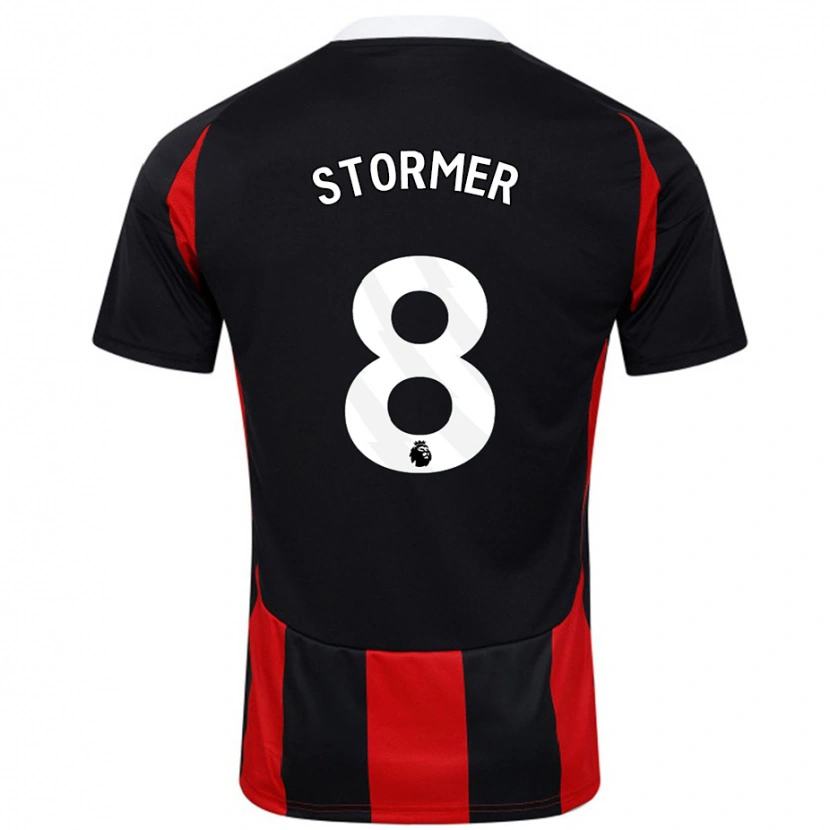Danxen Bambino Maglia Becky Stormer #8 Nero Rosso Kit Gara Away 2024/25 Maglietta
