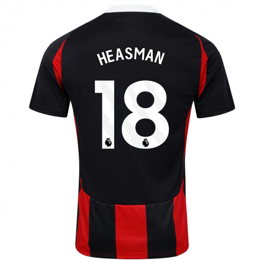 Danxen Bambino Maglia Georgia Heasman #18 Nero Rosso Kit Gara Away 2024/25 Maglietta