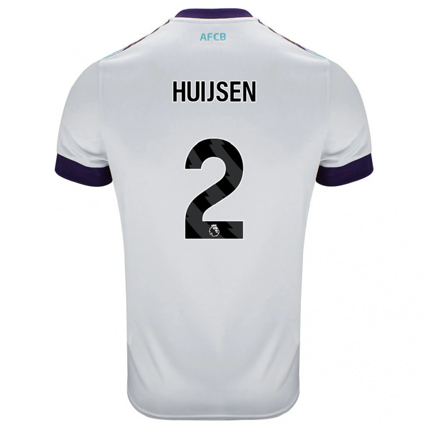 Danxen Bambino Maglia Dean Huijsen #2 Bianco Verde Viola Kit Gara Away 2024/25 Maglietta