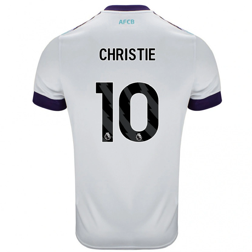Danxen Bambino Maglia Ryan Christie #10 Bianco Verde Viola Kit Gara Away 2024/25 Maglietta
