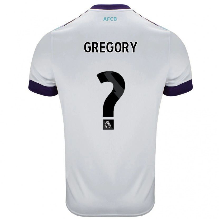 Danxen Bambino Maglia Karlos Gregory #0 Bianco Verde Viola Kit Gara Away 2024/25 Maglietta