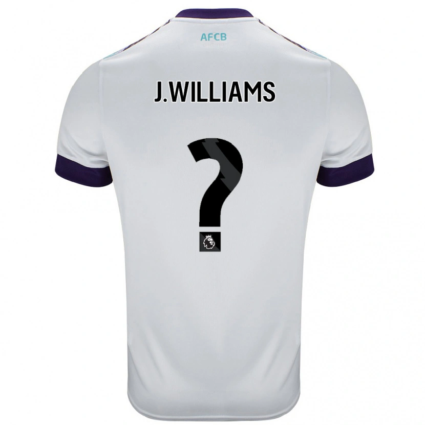 Danxen Bambino Maglia Jay Williams #0 Bianco Verde Viola Kit Gara Away 2024/25 Maglietta