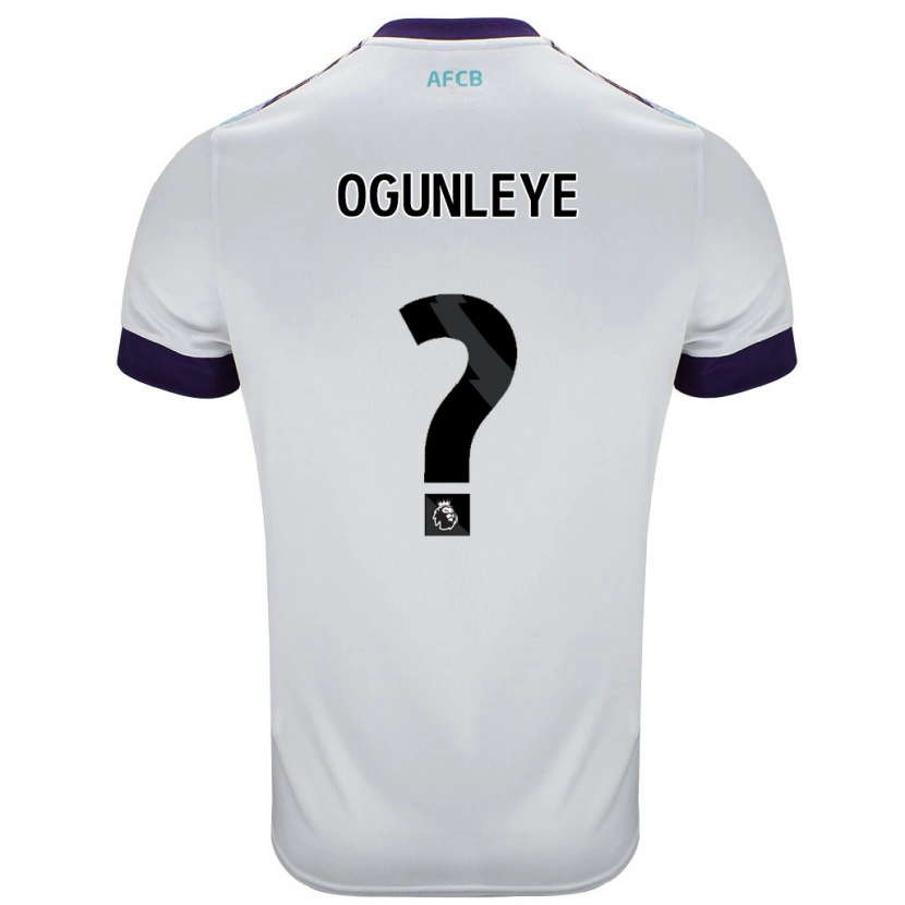 Danxen Bambino Maglia Malachi Ogunleye #0 Bianco Verde Viola Kit Gara Away 2024/25 Maglietta