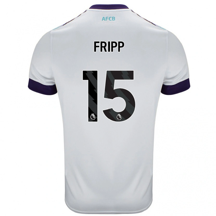 Danxen Bambino Maglia Kelly Fripp #15 Bianco Verde Viola Kit Gara Away 2024/25 Maglietta