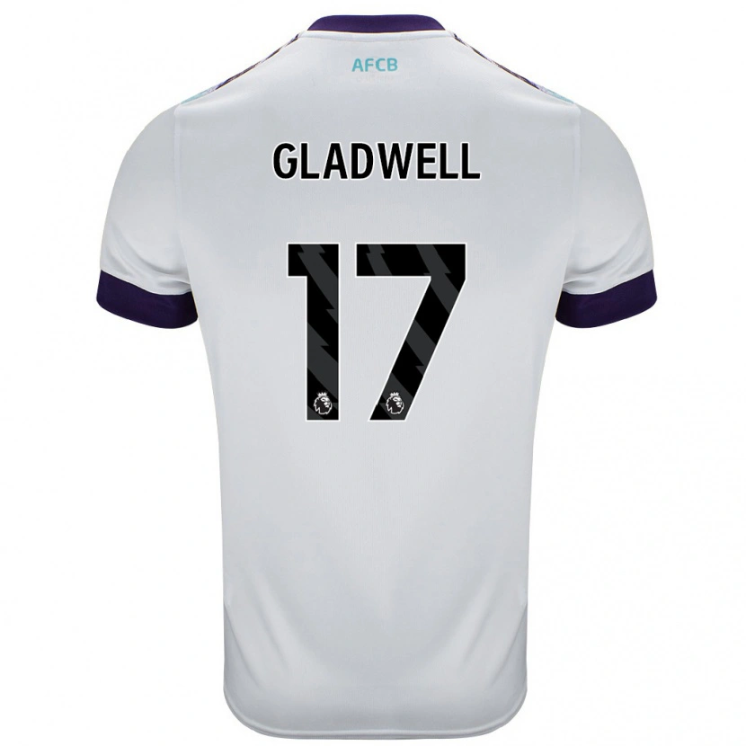 Danxen Bambino Maglia Molly Gladwell #17 Bianco Verde Viola Kit Gara Away 2024/25 Maglietta