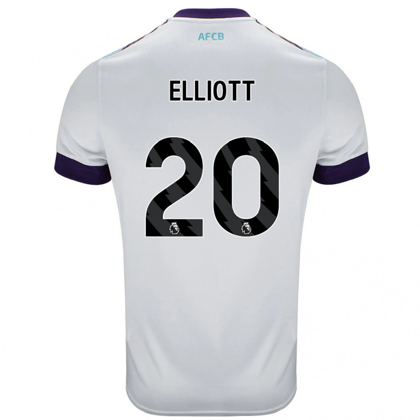 Danxen Bambino Maglia Kaitlyn Elliott #20 Bianco Verde Viola Kit Gara Away 2024/25 Maglietta