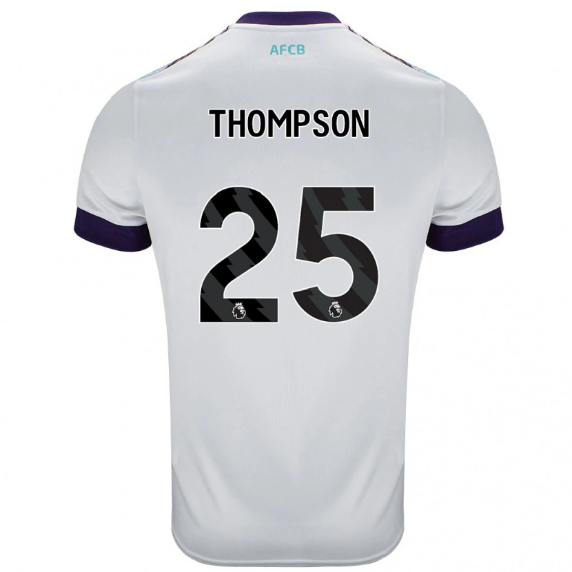 Danxen Bambino Maglia Kenni Thompson #25 Bianco Verde Viola Kit Gara Away 2024/25 Maglietta