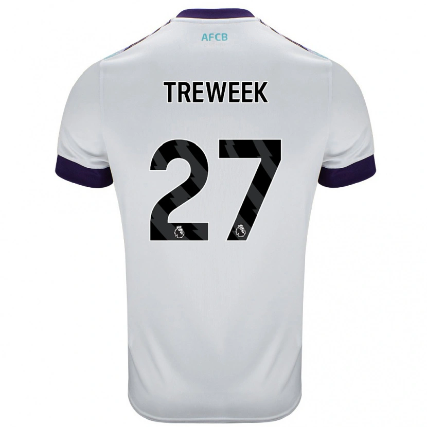 Danxen Bambino Maglia Amber Treweek #27 Bianco Verde Viola Kit Gara Away 2024/25 Maglietta