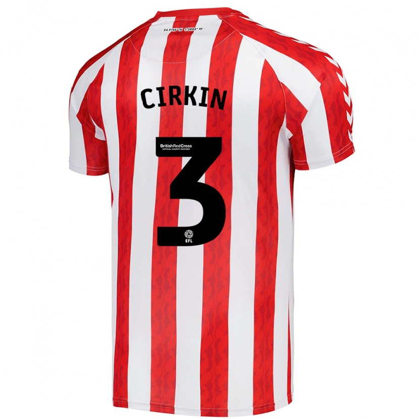 Danxen Uomo Maglia Dennis Cirkin #3 Rosso Bianco Kit Gara Home 2024/25 Maglietta