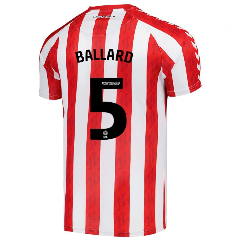Danxen Uomo Maglia Daniel Ballard #5 Rosso Bianco Kit Gara Home 2024/25 Maglietta