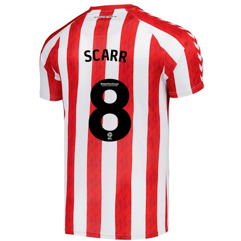 Danxen Uomo Maglia Emily Scarr #8 Rosso Bianco Kit Gara Home 2024/25 Maglietta