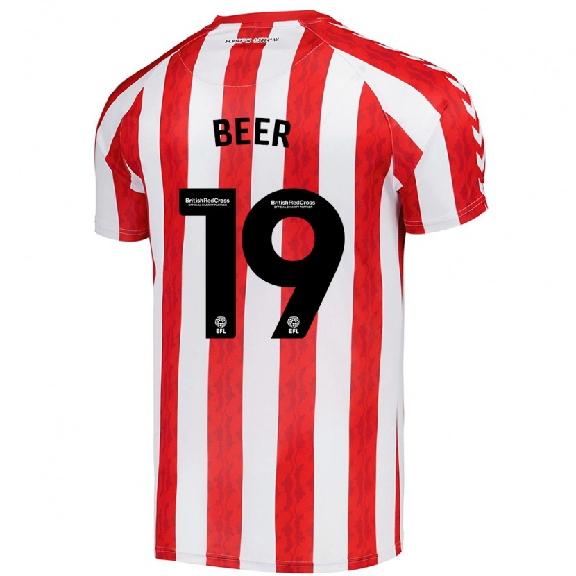 Danxen Uomo Maglia Megan Beer #19 Rosso Bianco Kit Gara Home 2024/25 Maglietta