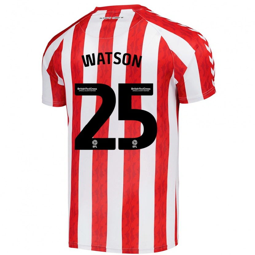 Danxen Uomo Maglia Katy Watson #25 Rosso Bianco Kit Gara Home 2024/25 Maglietta