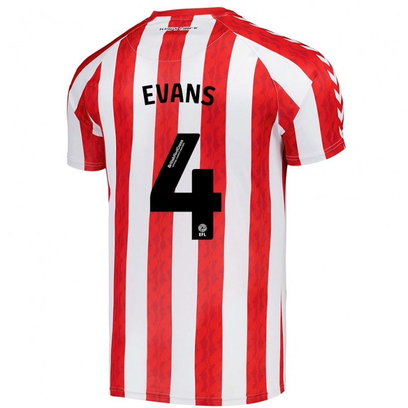 Danxen Uomo Maglia Corry Evans #4 Rosso Bianco Kit Gara Home 2024/25 Maglietta