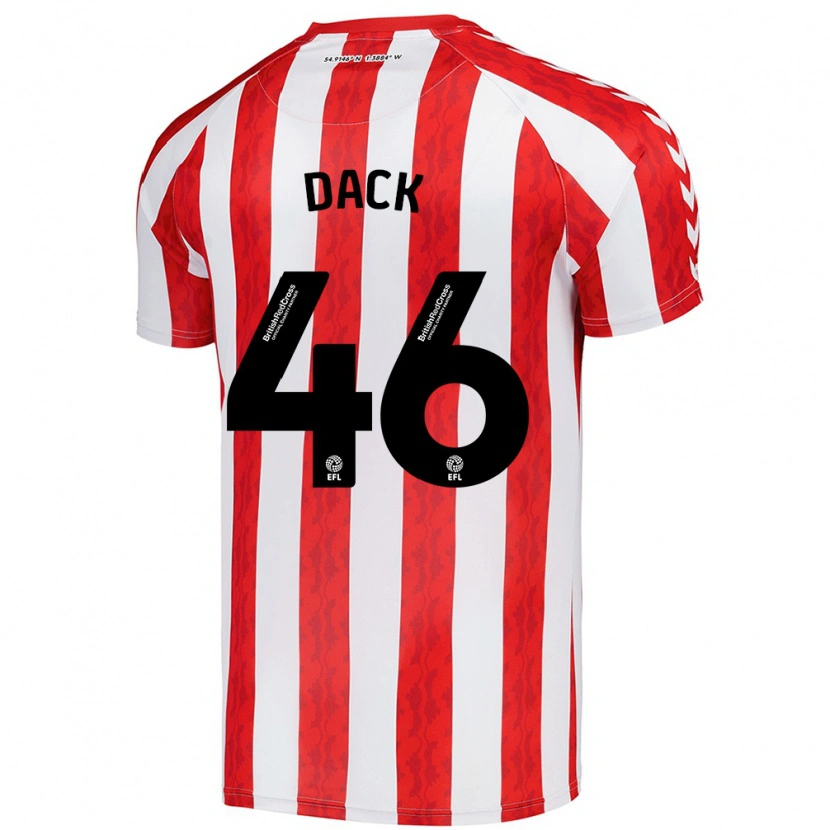 Danxen Uomo Maglia Bradley Dack #46 Rosso Bianco Kit Gara Home 2024/25 Maglietta