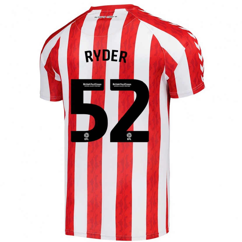 Danxen Uomo Maglia Joe Ryder #52 Rosso Bianco Kit Gara Home 2024/25 Maglietta