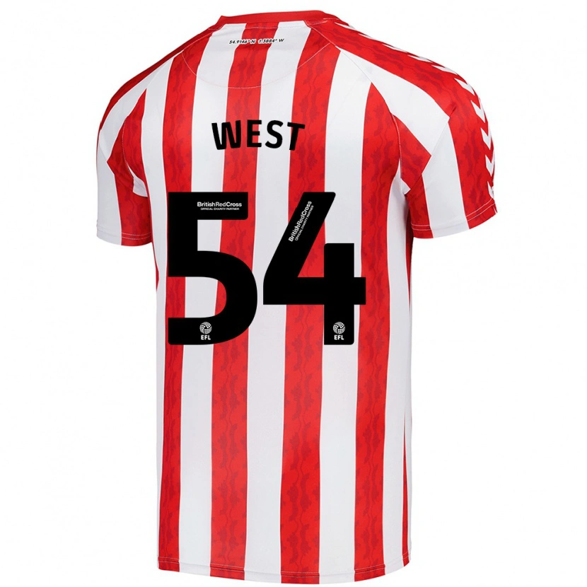 Danxen Uomo Maglia Ella West #54 Rosso Bianco Kit Gara Home 2024/25 Maglietta