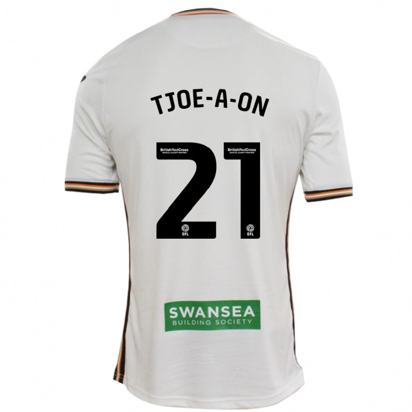 Danxen Uomo Maglia Nathan Tjoe-A-On #21 Bianco Kit Gara Home 2024/25 Maglietta