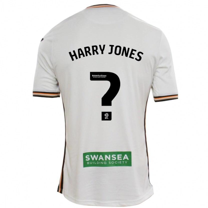 Danxen Uomo Maglia Harry Jones #0 Bianco Kit Gara Home 2024/25 Maglietta