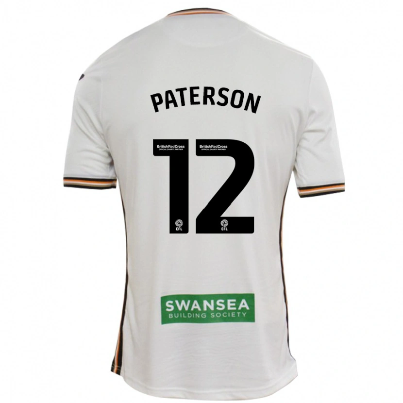 Danxen Uomo Maglia Jamie Paterson #12 Bianco Kit Gara Home 2024/25 Maglietta