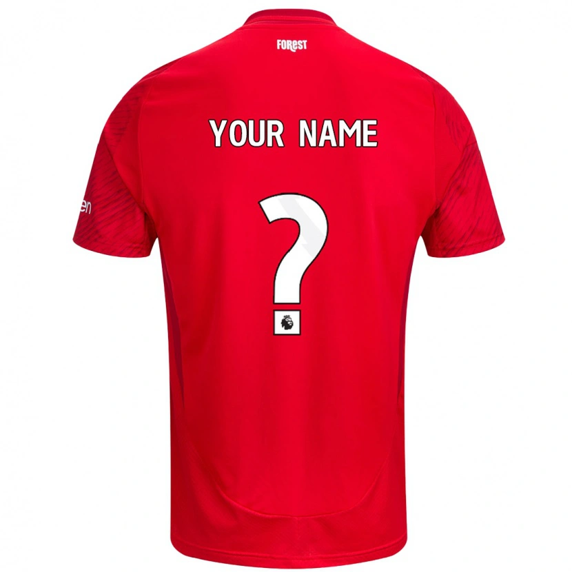 Danxen Uomo Maglia Il Tuo Nome #0 Rosso Bianco Kit Gara Home 2024/25 Maglietta
