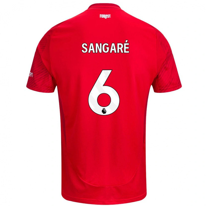 Danxen Uomo Maglia Ibrahim Sangaré #6 Rosso Bianco Kit Gara Home 2024/25 Maglietta