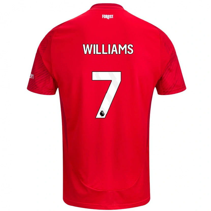 Danxen Uomo Maglia Neco Williams #7 Rosso Bianco Kit Gara Home 2024/25 Maglietta