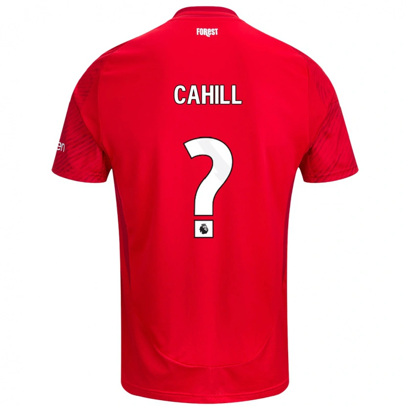 Danxen Uomo Maglia Shae Cahill #0 Rosso Bianco Kit Gara Home 2024/25 Maglietta