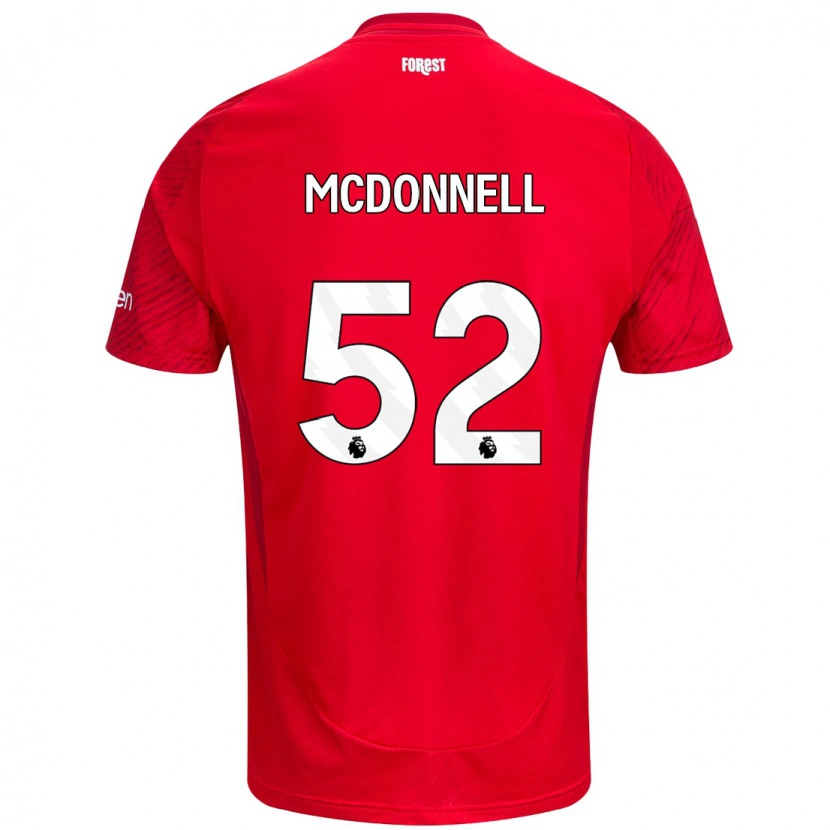 Danxen Uomo Maglia Jamie Mcdonnell #52 Rosso Bianco Kit Gara Home 2024/25 Maglietta